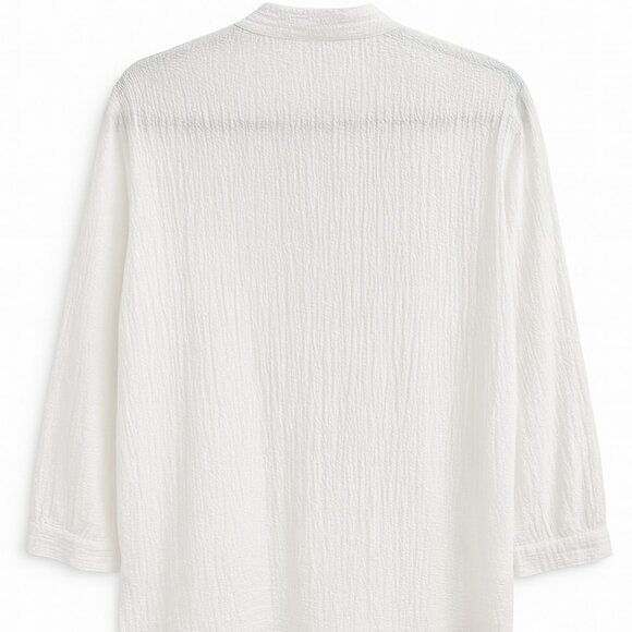 White Stag White Textured Button Down Blouse XL 16-18 3/4 Sleeve - Picture 2 of 4